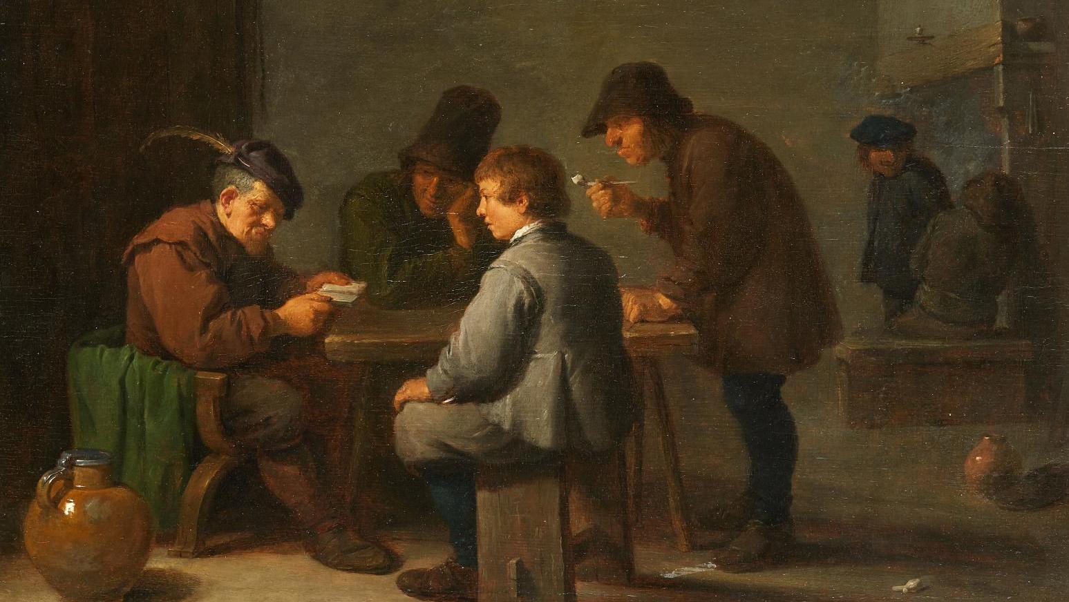 David Teniers II (1610-1690), Paysans jouant aux cartes dans une taverne.jpeg